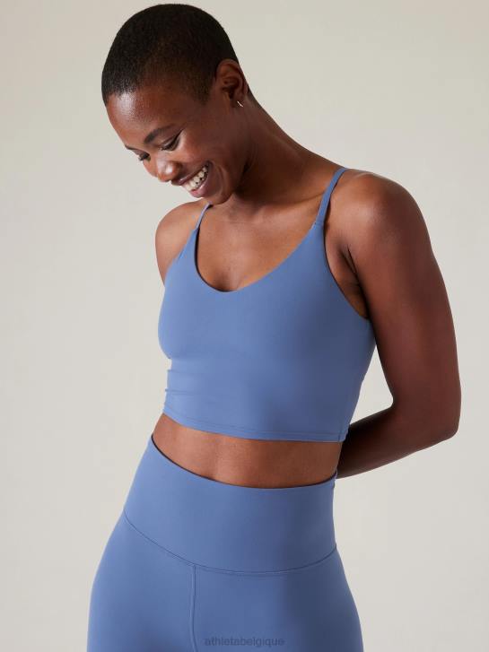 Athleta femmes soutien-gorge long à col en V elation a-c JRTZ724 soutiens-gorge et sous-vêtements | bleu chromé
