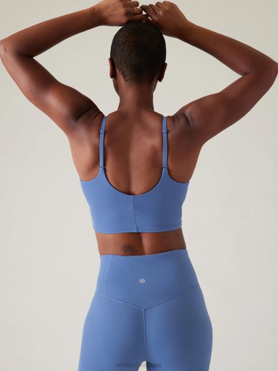 Athleta femmes soutien-gorge long à col en V elation a-c JRTZ724 soutiens-gorge et sous-vêtements | bleu chromé