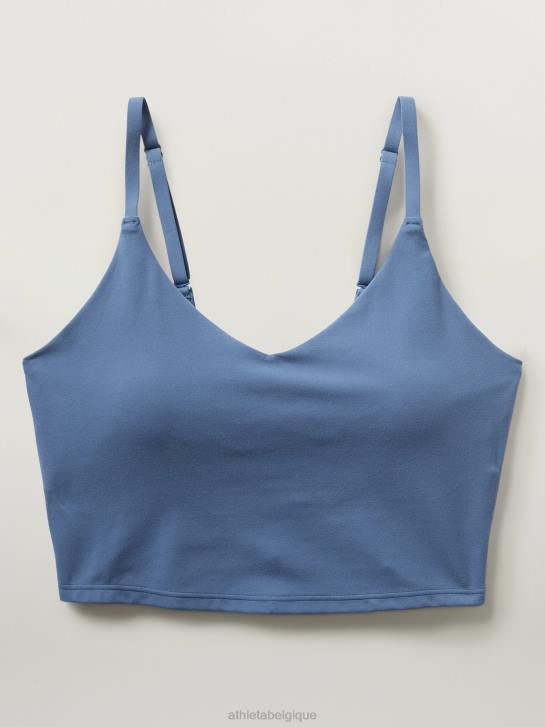 Athleta femmes soutien-gorge long à col en V elation a-c JRTZ724 soutiens-gorge et sous-vêtements | bleu chromé