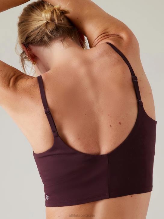 Athleta femmes soutien-gorge long à col en V elation a-c JRTZ736 soutiens-gorge et sous-vêtements | cabernet épicé