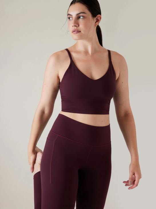 Athleta femmes soutien-gorge long à col en V elation a-c JRTZ736 soutiens-gorge et sous-vêtements | cabernet épicé