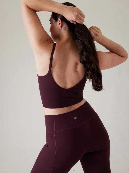 Athleta femmes soutien-gorge long à col en V elation a-c JRTZ736 soutiens-gorge et sous-vêtements | cabernet épicé