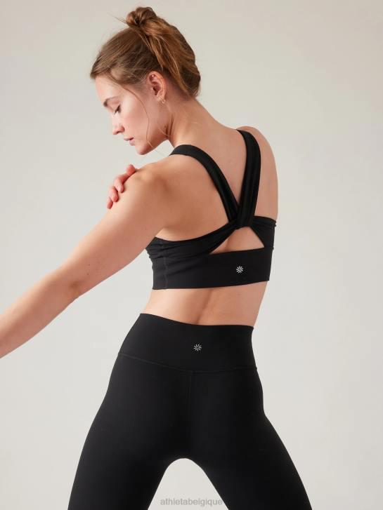Athleta femmes soutien-gorge long twist Warrior a-c JRTZ599 soutiens-gorge et sous-vêtements | noir