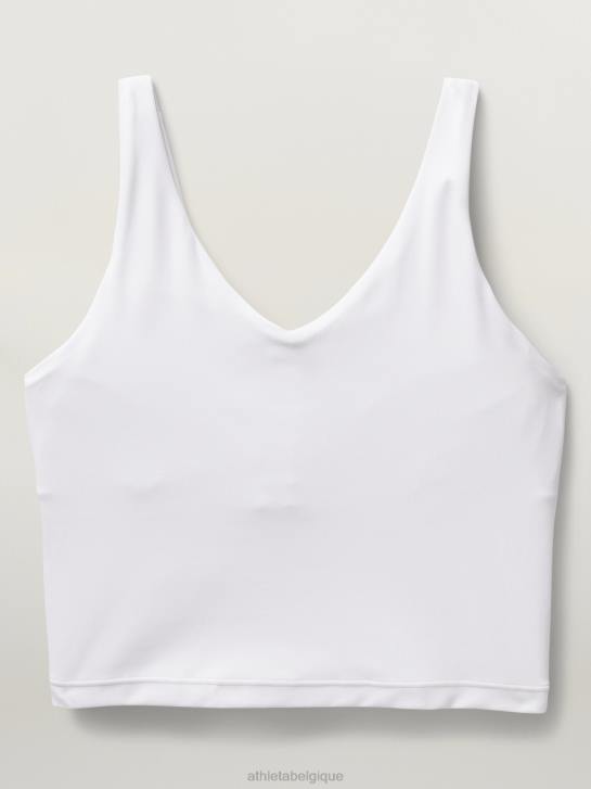 Athleta femmes transcend - soutien-gorge court à col en V a-c JRTZ253 soutiens-gorge et sous-vêtements | blanc brillant