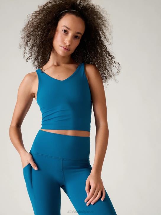 Athleta femmes transcend - soutien-gorge court à col en V a-c JRTZ657 soutiens-gorge et sous-vêtements | bleu lapis foncé