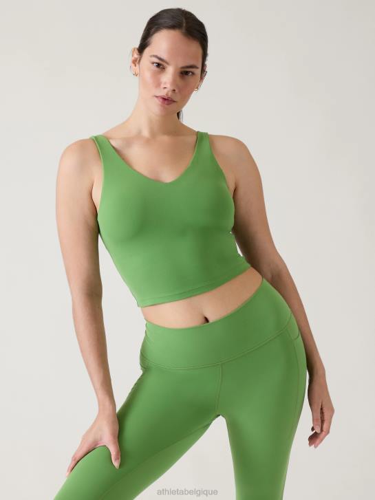 Athleta femmes transcend - soutien-gorge court à col en V a-c JRTZ678 soutiens-gorge et sous-vêtements | vert baja