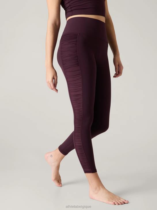 Athleta femmes Salutation Stash - Collant en maille froncée JRTZ43 vêtements cabernet épicé