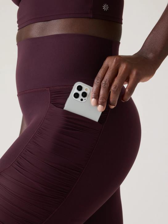 Athleta femmes Salutation Stash - Collant en maille froncée JRTZ43 vêtements cabernet épicé