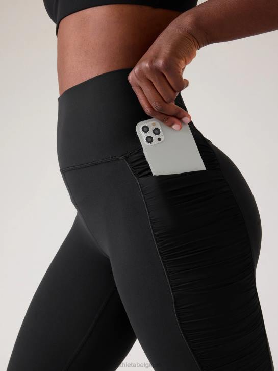 Athleta femmes Salutation Stash - Collant en maille froncée JRTZ62 vêtements noir