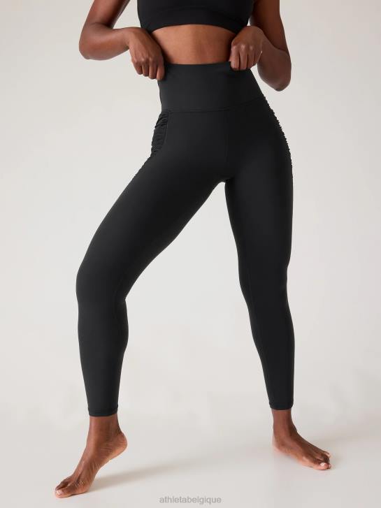 Athleta femmes Salutation Stash - Collant en maille froncée JRTZ62 vêtements noir