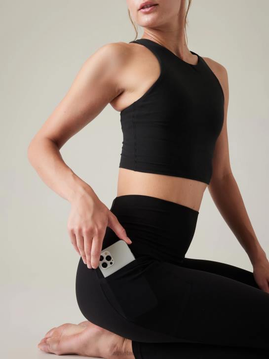 Athleta femmes cachette de salutation 7/8 serrée JRTZ8 vêtements noir