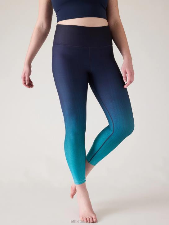 Athleta femmes collant elation 7/8 taille ultra haute JRTZ134 vêtements ombre bleue