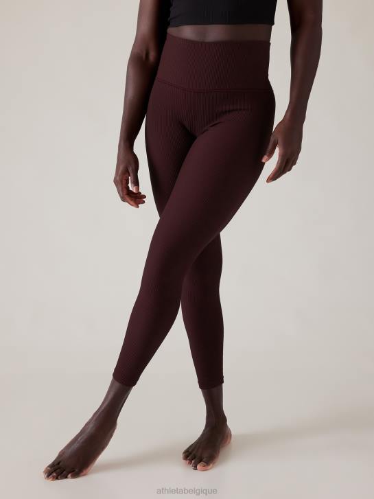 Athleta femmes collant elation taille ultra haute JRTZ158 vêtements côte de cabernet épicée
