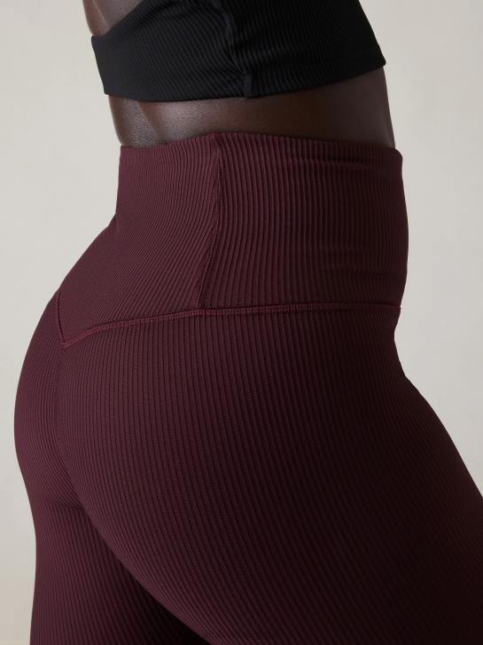 Athleta femmes collant elation taille ultra haute JRTZ158 vêtements côte de cabernet épicée