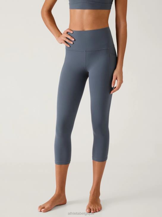 Athleta femmes salutation, cachette, capri JRTZ6 vêtements bleu granit