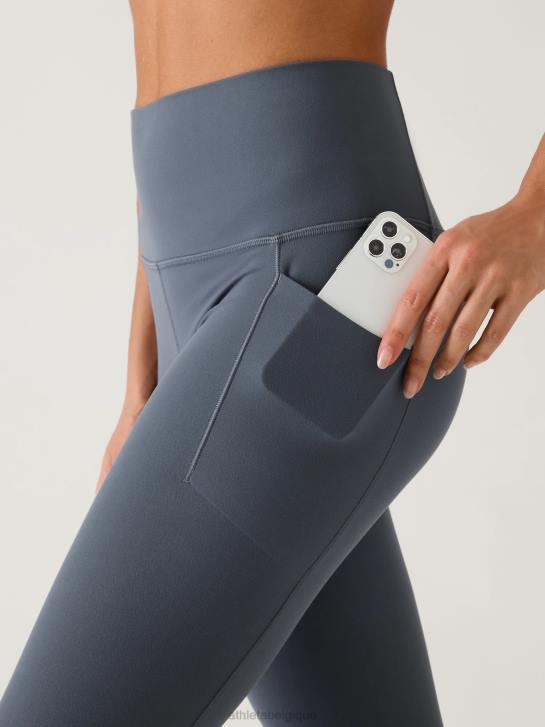 Athleta femmes salutation, cachette, capri JRTZ6 vêtements bleu granit