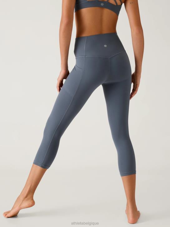 Athleta femmes salutation, cachette, capri JRTZ6 vêtements bleu granit