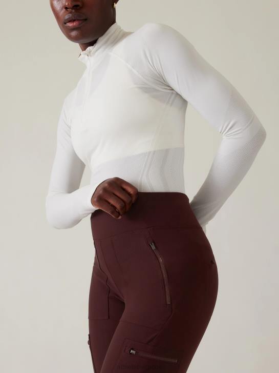 Athleta femmes tourniquets hybride taille mi-haute serré JRTZ127 vêtements cabernet épicé