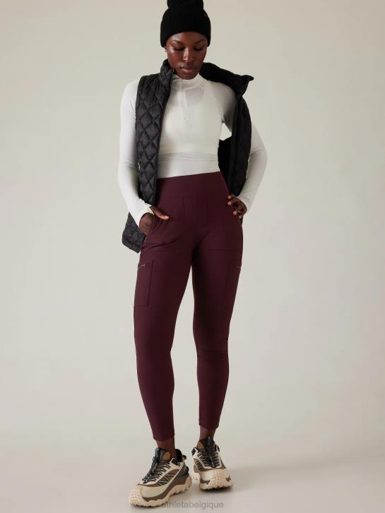 Athleta femmes tourniquets hybride taille mi-haute serré JRTZ127 vêtements cabernet épicé