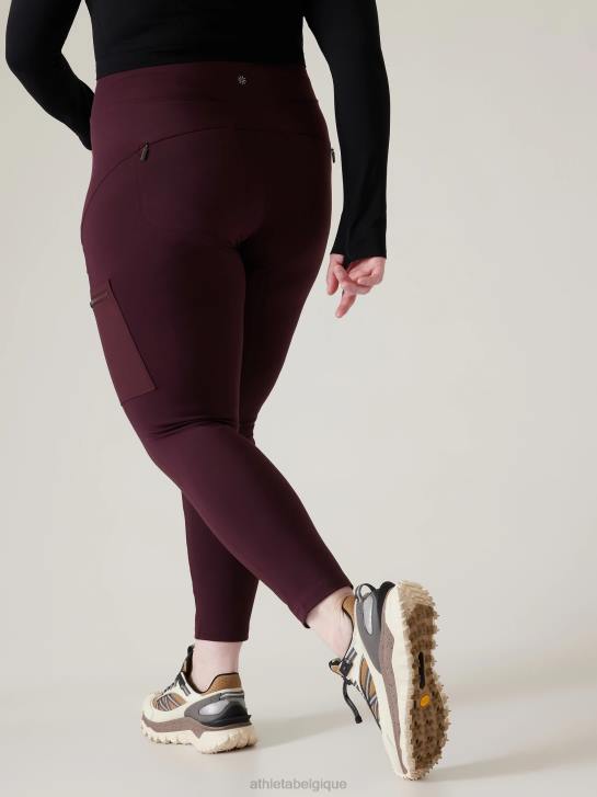 Athleta femmes tourniquets hybride taille mi-haute serré JRTZ127 vêtements cabernet épicé
