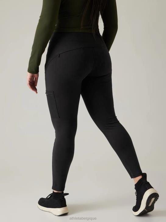 Athleta femmes tourniquets hybride taille mi-haute serré JRTZ182 vêtements noir