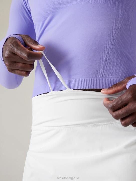 Athleta femmes cours avec, jupe-short 16'' JRTZ112 vêtements blanc brillant