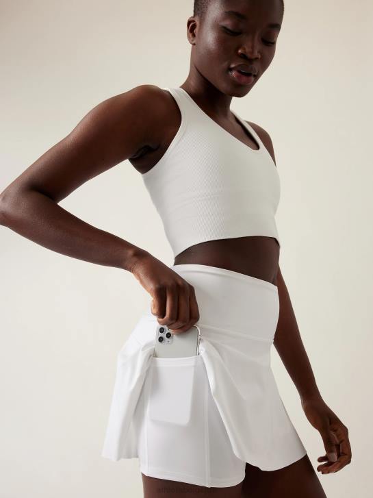 Athleta femmes jupe-short de tennis ace 13.5'' JRTZ31 vêtements blanc brillant