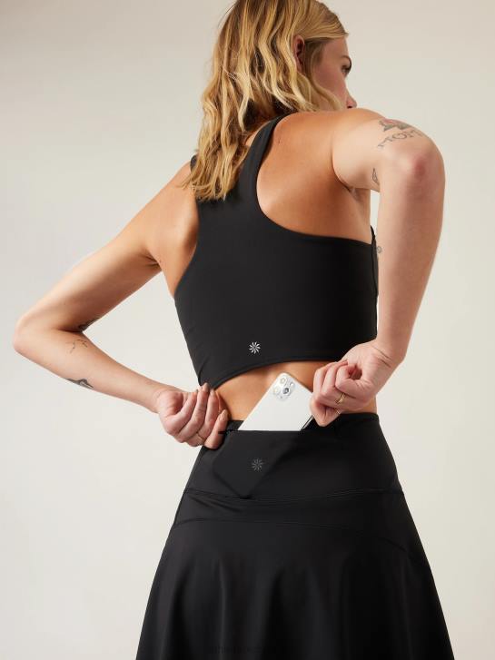 Athleta femmes jupe-short de tennis ace 15.5'' JRTZ42 vêtements noir