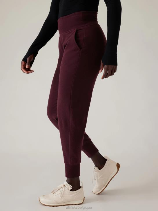 Athleta femmes jogger de luxe coaster JRTZ168 vêtements bruyère cabernet épicée