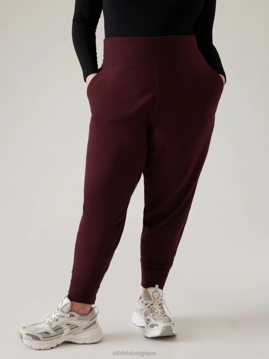 Athleta femmes jogger de luxe coaster JRTZ168 vêtements bruyère cabernet épicée
