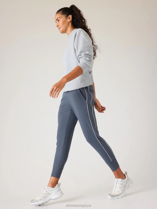 Athleta femmes jogging venice taille mi-haute JRTZ89 vêtements rayure bleu granit/blanc
