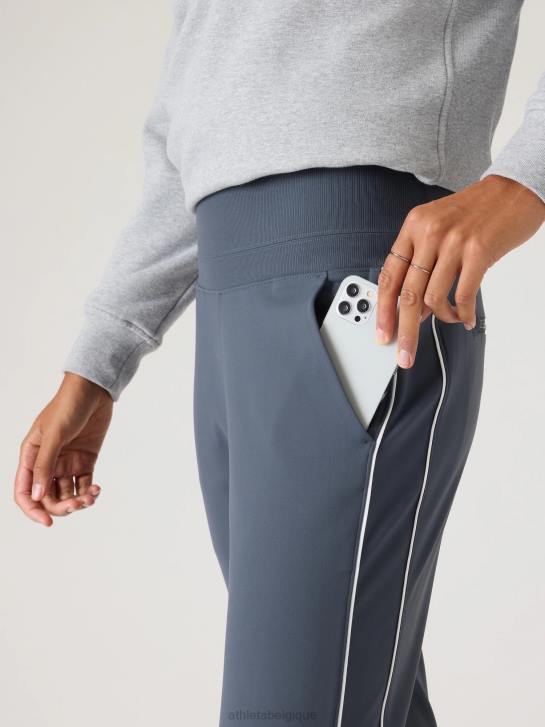 Athleta femmes jogging venice taille mi-haute JRTZ89 vêtements rayure bleu granit/blanc