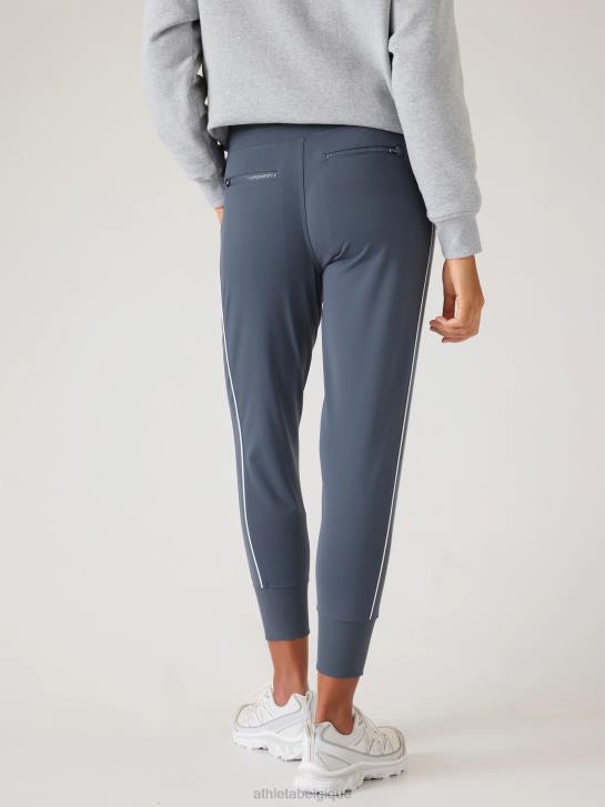 Athleta femmes jogging venice taille mi-haute JRTZ89 vêtements rayure bleu granit/blanc