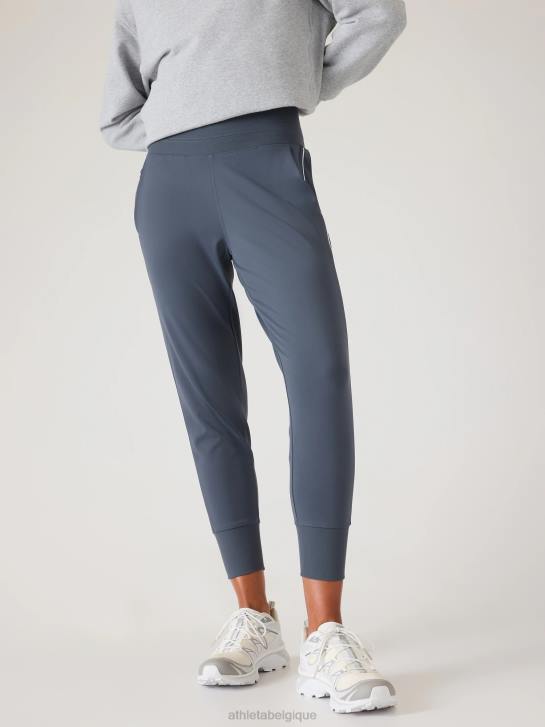 Athleta femmes jogging venice taille mi-haute JRTZ89 vêtements rayure bleu granit/blanc