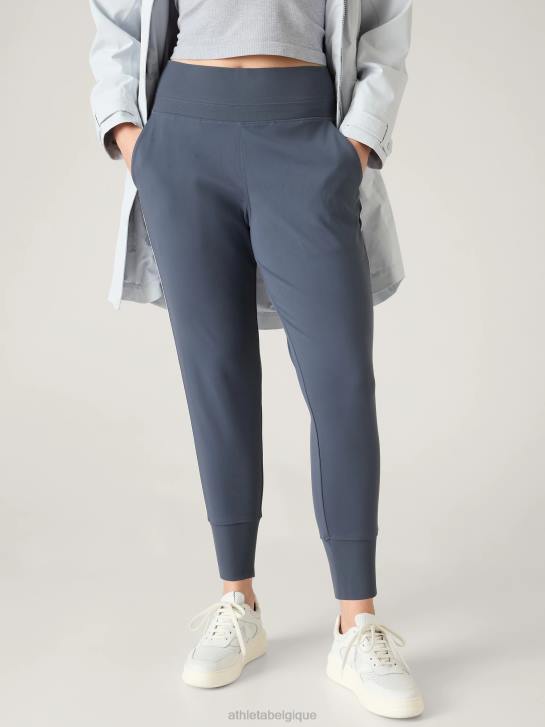 Athleta femmes jogging venice taille mi-haute JRTZ89 vêtements rayure bleu granit/blanc