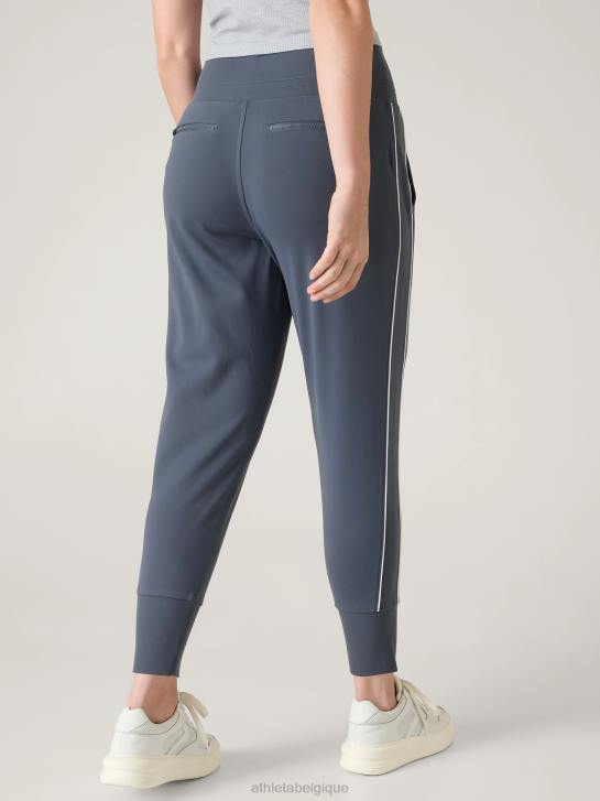 Athleta femmes jogging venice taille mi-haute JRTZ89 vêtements rayure bleu granit/blanc