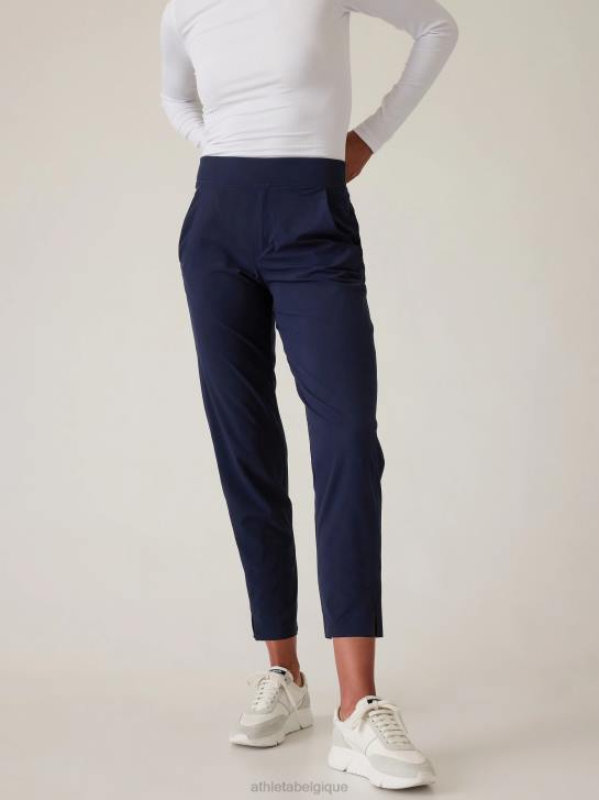 Athleta femmes pantalon brooklyn taille mi-haute à la cheville JRTZ60 vêtements marine