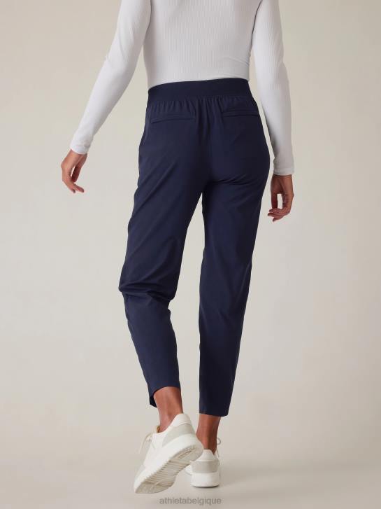 Athleta femmes pantalon brooklyn taille mi-haute à la cheville JRTZ60 vêtements marine