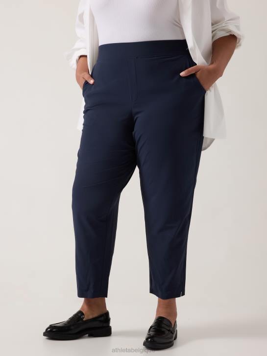 Athleta femmes pantalon brooklyn taille mi-haute à la cheville JRTZ60 vêtements marine
