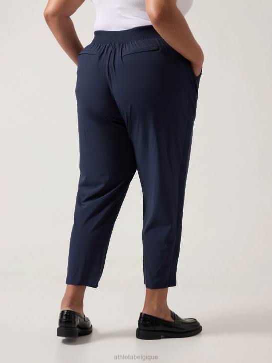 Athleta femmes pantalon brooklyn taille mi-haute à la cheville JRTZ60 vêtements marine