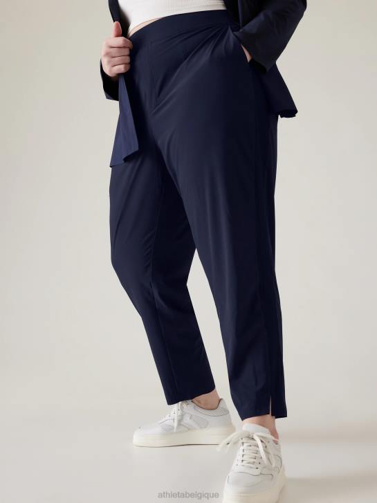 Athleta femmes pantalon brooklyn taille mi-haute à la cheville JRTZ60 vêtements marine