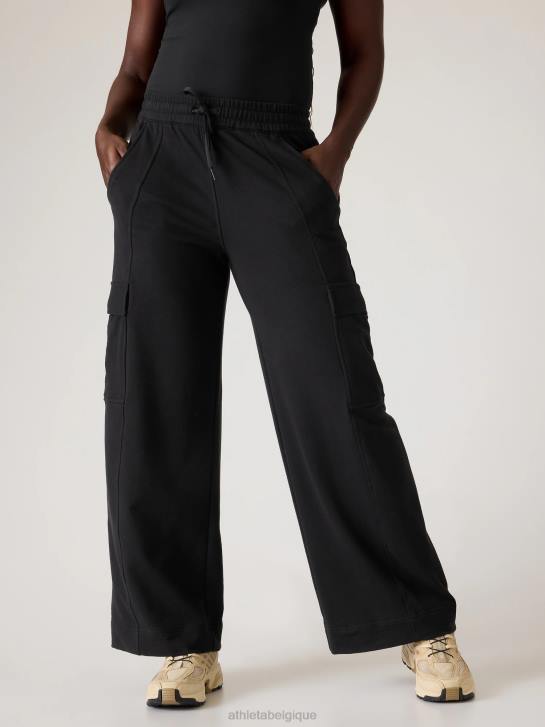 Athleta femmes pantalon cargo à jambe large retroterry JRTZ67 vêtements noir