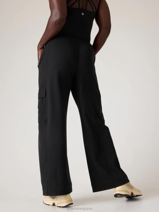 Athleta femmes pantalon cargo à jambe large retroterry JRTZ67 vêtements noir