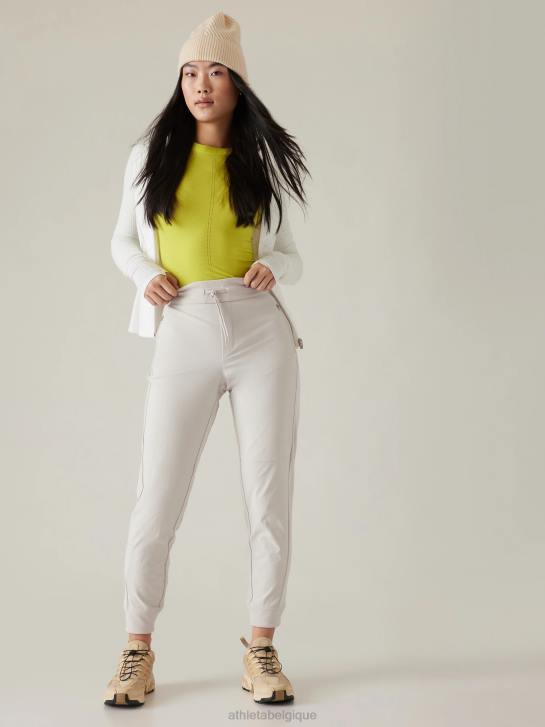 Athleta femmes pantalon de jogging hybride taille mi-haute Headlands JRTZ22 vêtements bouleau gris