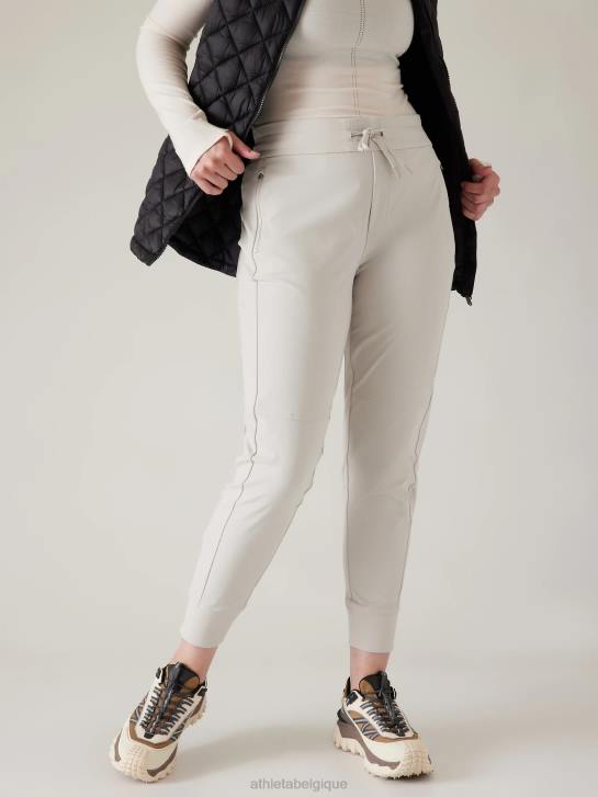 Athleta femmes pantalon de jogging hybride taille mi-haute Headlands JRTZ22 vêtements bouleau gris