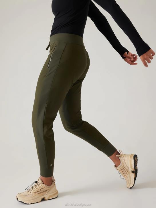 Athleta femmes pantalon de jogging hybride taille mi-haute Headlands JRTZ33 vêtements tremble, olive