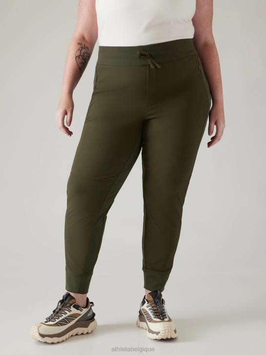 Athleta femmes pantalon de jogging hybride taille mi-haute Headlands JRTZ33 vêtements tremble, olive