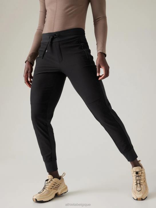 Athleta femmes pantalon de jogging hybride taille mi-haute Headlands JRTZ74 vêtements noir