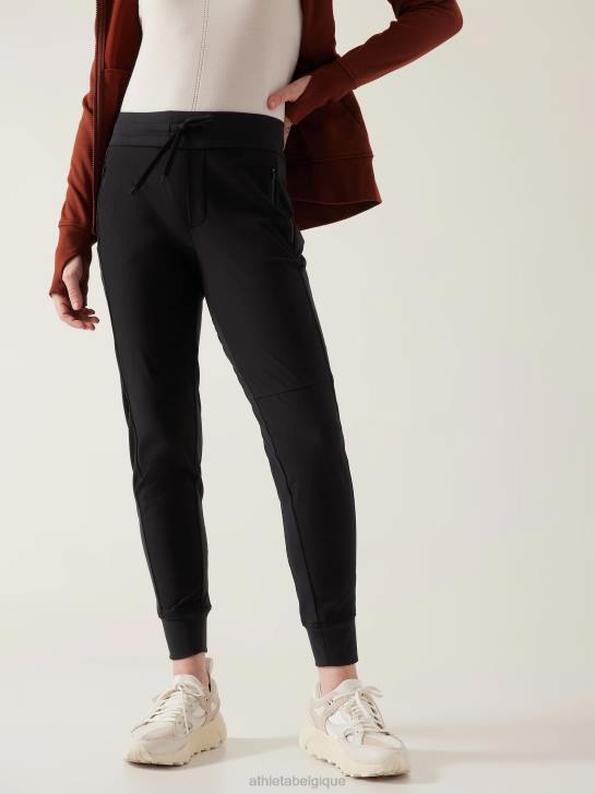 Athleta femmes pantalon de jogging hybride taille mi-haute Headlands JRTZ74 vêtements noir