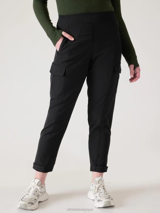 Athleta femmes pantalon de jogging taille haute à motif cargo sans fin JRTZ99 vêtements noir
